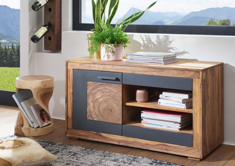 TV-Board Sheesham 108x46x62 gebeizt TURIN #18