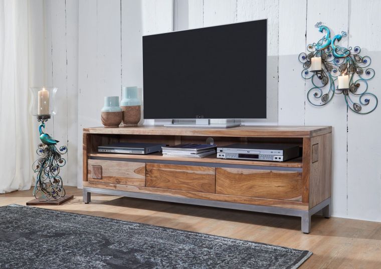 TV-Board Sheesham / Akazie 170x40x56 braun gebeizt LE HAVRE #15