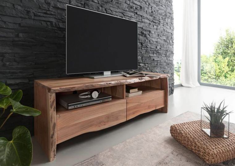 TV-Board Akazie 151x45x50 natur lackiert PURE ACACIA #108