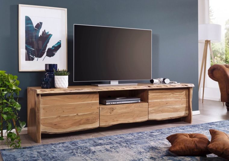 TV-Board Akazie 191x45x50 natur lackiert PURE ACACIA #702