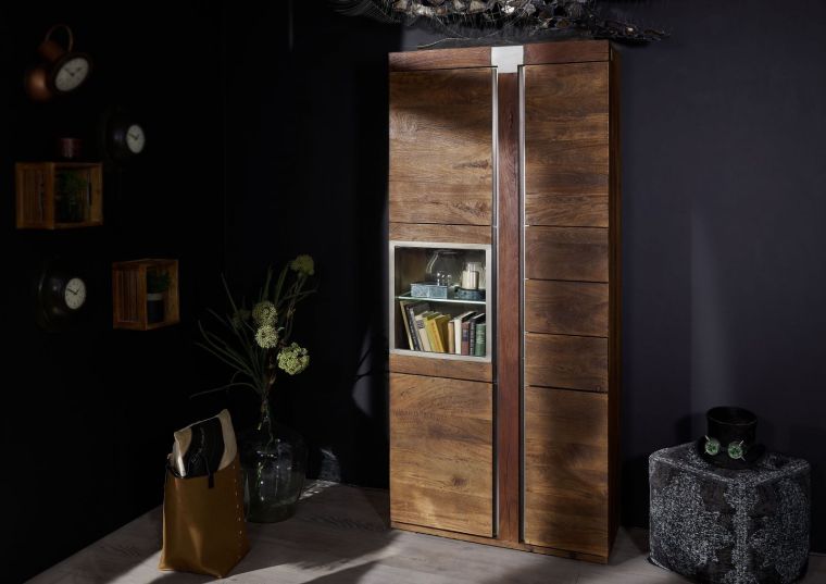 Vitrine Mango 90x45x204 braun lackiert Amsterdam #08