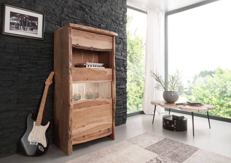 Vitrine Akazie 71x45x147 natur lackiert PURE ACACIA #110
