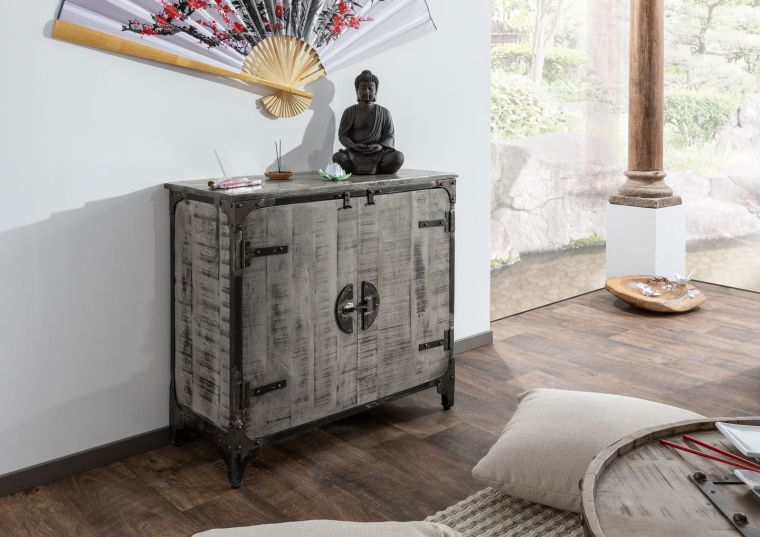 Kommode Mango 90x40x85 grau lackiert TOKYO #104