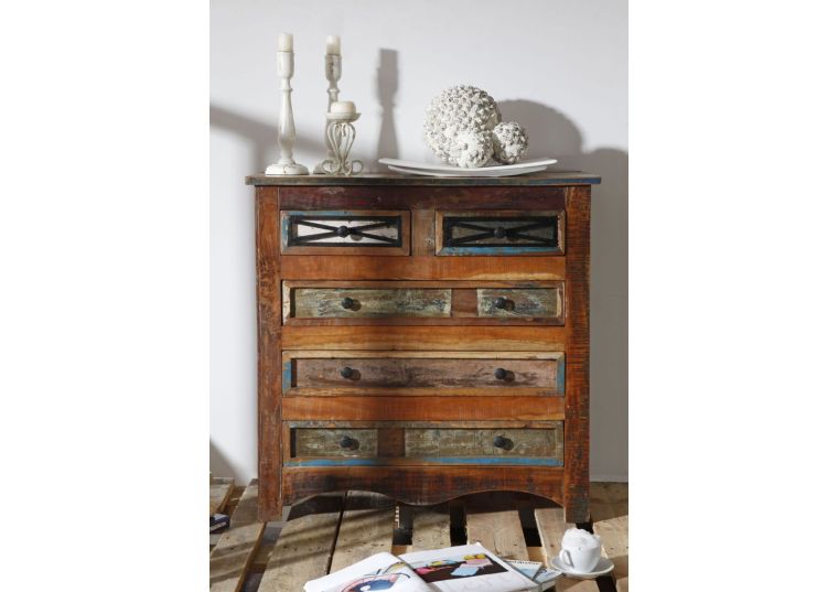 Kommode Altholz 90x40x90 mehrfarbig lackiert NATURE OF SPIRIT #02