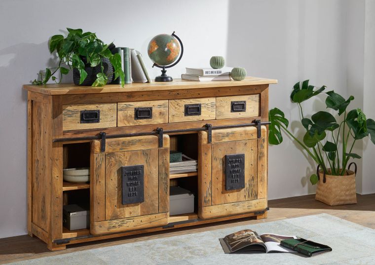 Sideboard Mango 150x45x90 natur lackiert RAILWAY #120