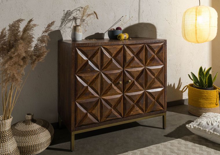 Sideboard Mango 94x46x86 braun lackiert STILMÖBEL #125