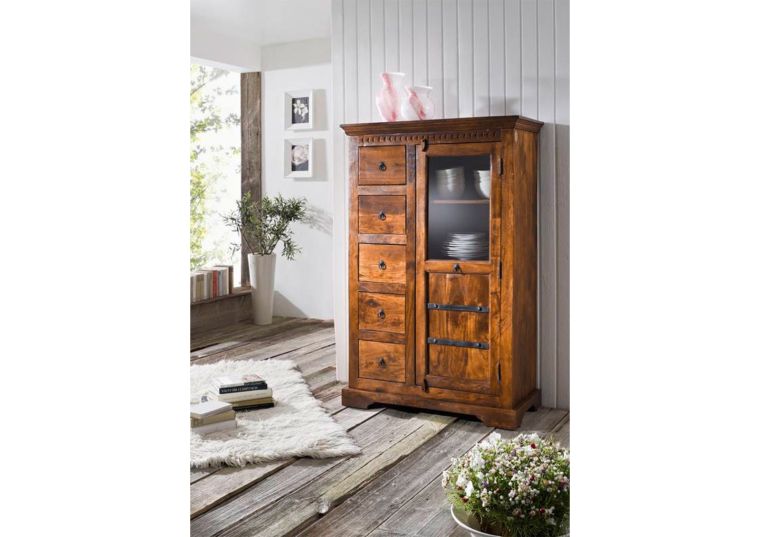 Vitrine Akazie 95x45x147 honig  lackiert OXFORD #0417