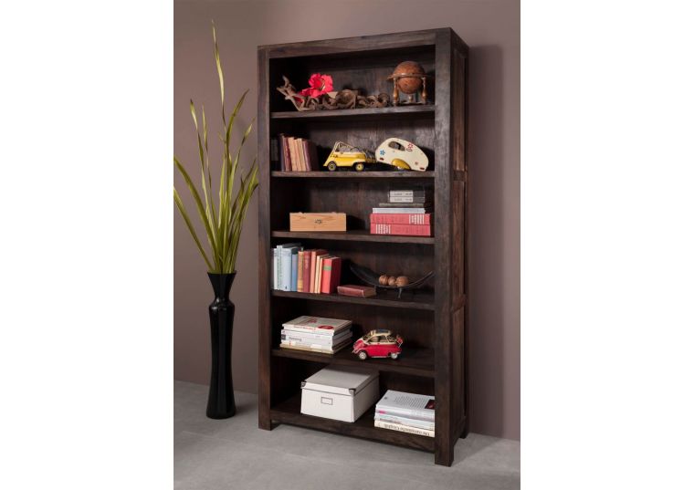 Regal Sheesham 100x40x200 grau lackiert METRO POLIS #104