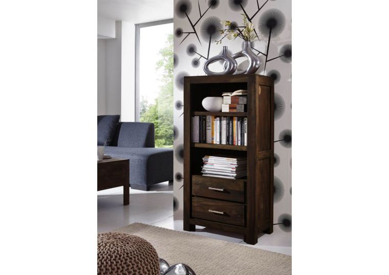 Regal Sheesham 60x35x120 grau lackiert METRO POLIS #112