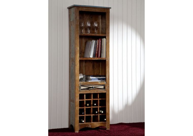 Weinregal Altholz 60x35x190 mehrfarbig lackiert NATURE OF SPIRIT #22