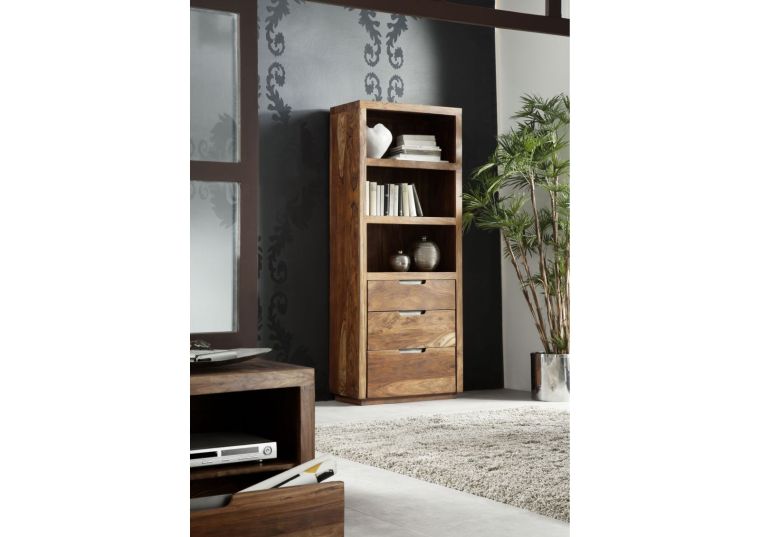 Regal Sheesham 78x40x195 walnuss lackiert DUKE #115