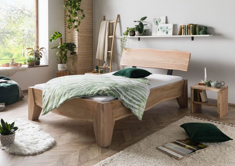 Bett Akazie 140x200 Akazie natur lackiert PURE ACACIA #312