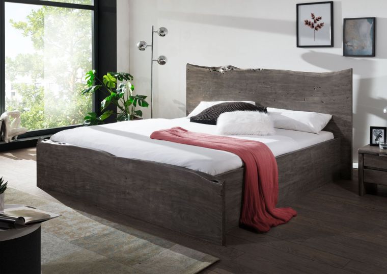 Bett Akazie 160x200x105 grau lackiert PURE ACACIA #422
