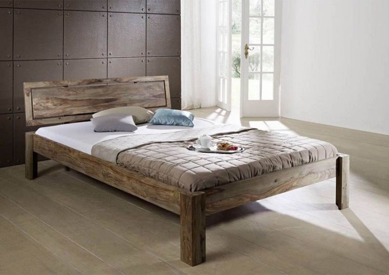 Bett Sheesham 180x200x85 grau geölt NATURE GREY #192