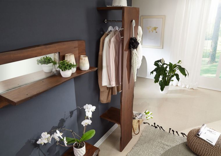 Garderobe Akazie 36x40x200 braun lackiert PURE ACACIA #814