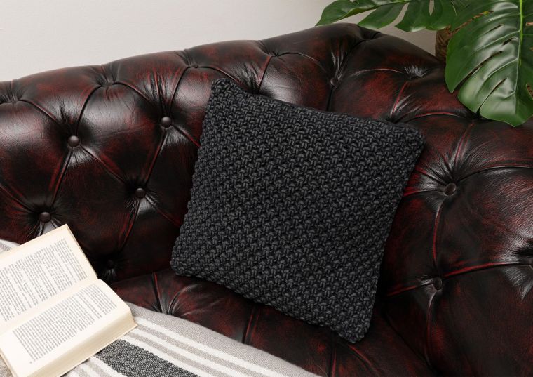 Kissen 45x45 anthrazit KNITS