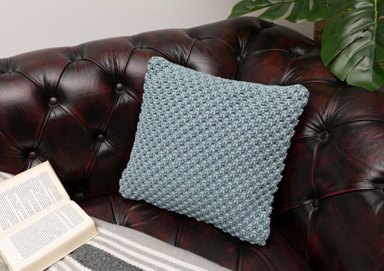 Kissen 45x45 hellblau KNITS