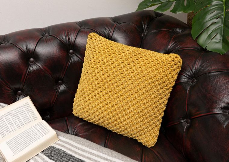 Kissen 45x45 gelb KNITS