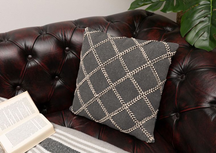 Kissen 45x45 grau/natur KAFET