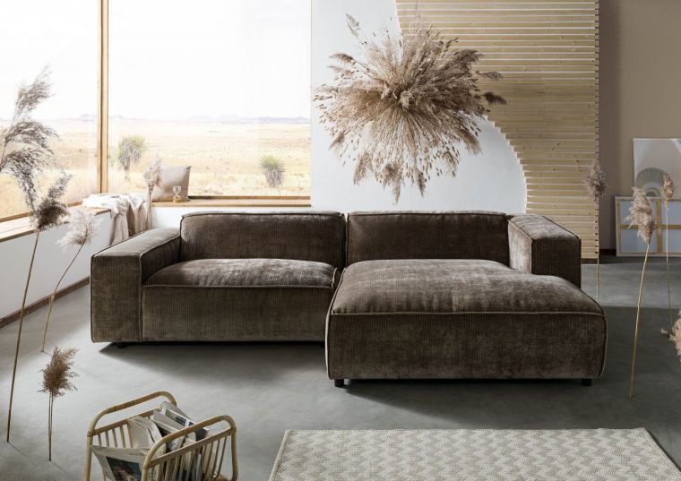 Ecksofa 279x164x69 Cord taupe BORAS