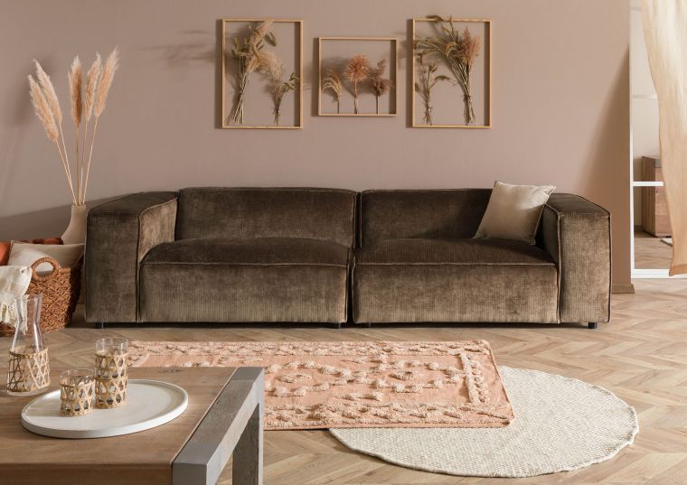 Sofa 3-Sitzer 286x103x69 Cord taupe VALENCIA