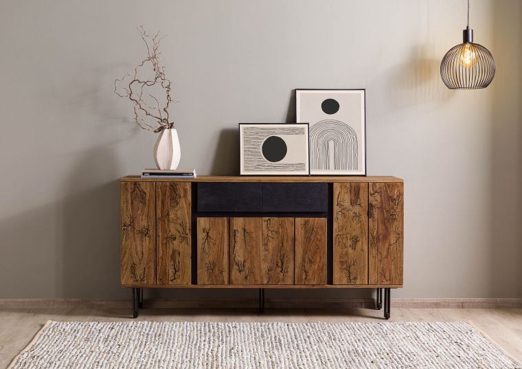 Sideboard Sheesham 155x40x77 natur unbehandelt LICHTENBERG #115