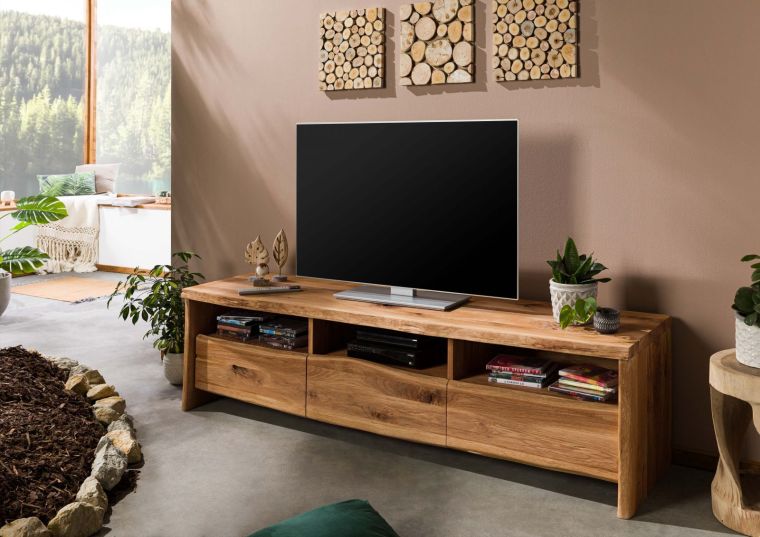 TV-Board Wildeiche 191x45x50 natur geölt PURE OAK #109