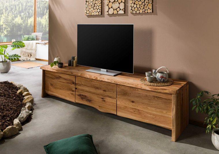 TV-Board Wildeiche 220x45x50 natur geölt PURE OAK #704