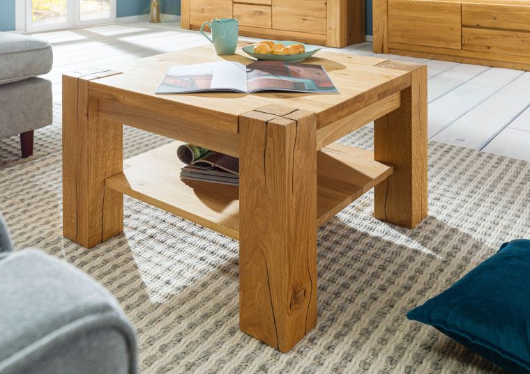 Couchtisch Wildeiche 70x70x45 natur geölt KENT #114