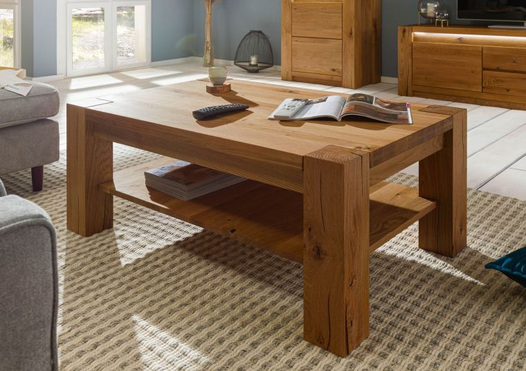 Couchtisch Wildeiche 110x70x45 braun geölt KENT #315