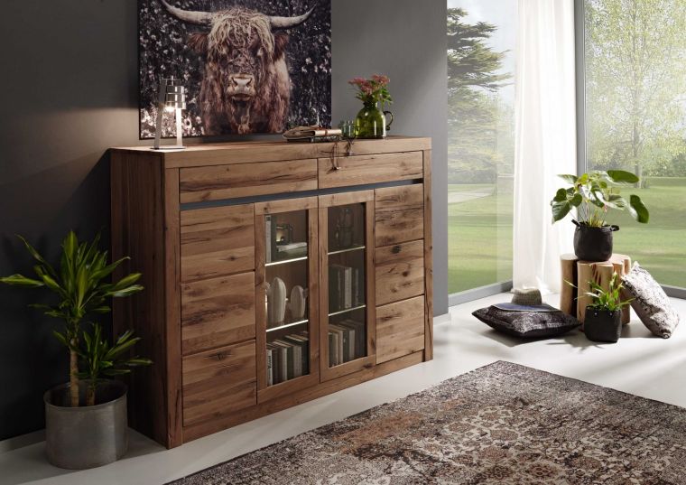 Highboard Wild-/Zerreiche 170x45x125 Tabacco brown geölt MONTREUX #312