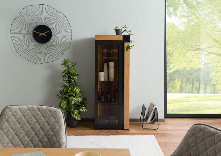 Vitrine Eiche 53x45x144 natur geölt ROTTERDAM #102