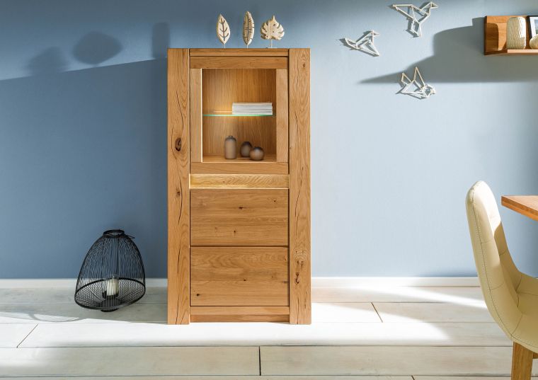 Highboard Wildeiche 73x40x142 braun geölt KENT #306