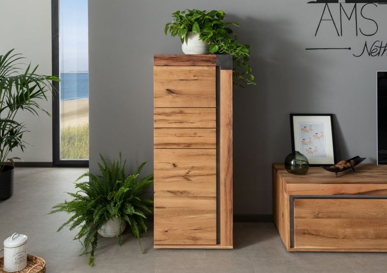 Highboard Wildeiche / Zerreiche 53x45x142 natur geölt NEW AMSTERDAM #06
