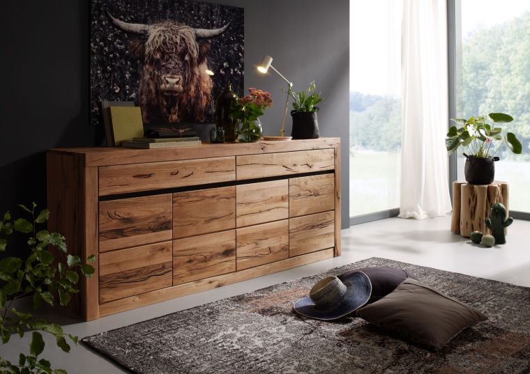 Sideboard Wild-/Zerreiche 202x45x85 natur geölt MONTREUX #111