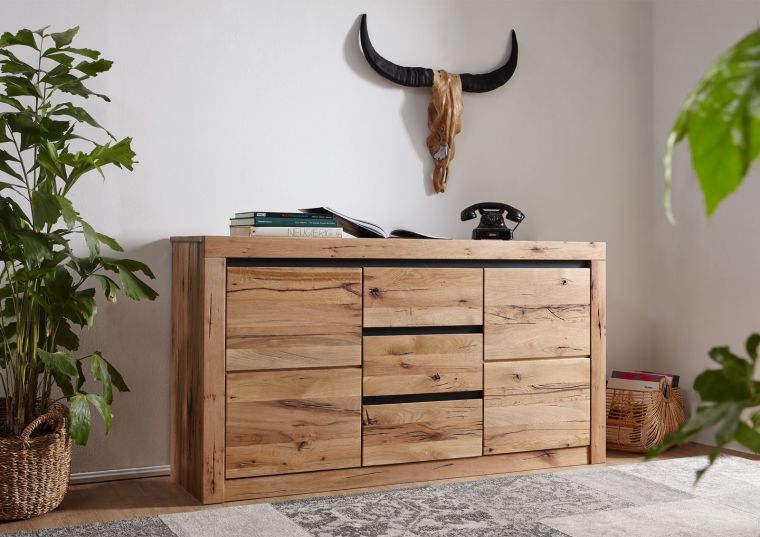 Sideboard Wild-/Zerreiche 155x45x85 natur geölt MONTREUX #127