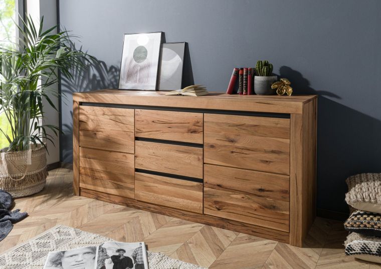 Sideboard Wild-/ Zerreiche 185x45x85 Eiche natur geölt MONTREUX  #128