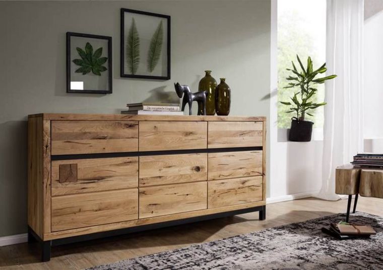 Sideboard Wildeiche 175x45x85 natur geölt VILLANDERS #108