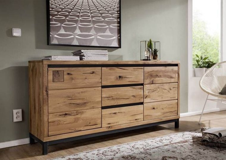 Sideboard Wildeiche 175x45x85 natur geölt VILLANDERS #109