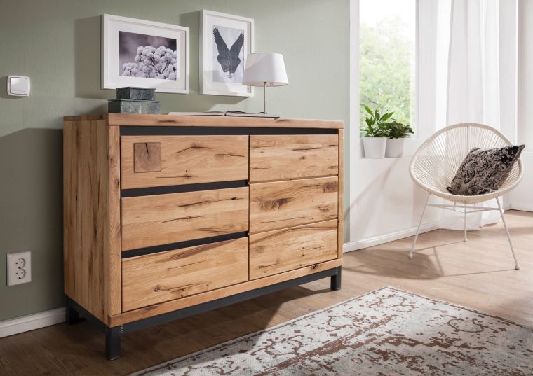 Sideboard Wildeiche 120x45x85 natur geölt VILLANDERS #110