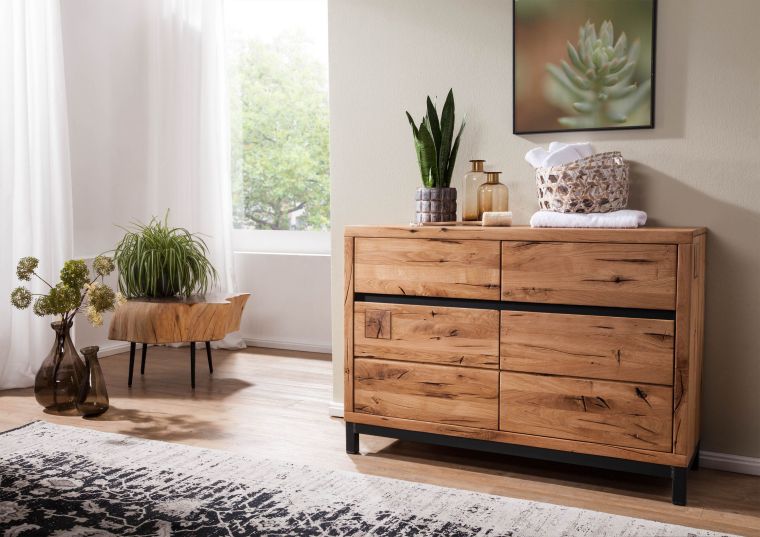 Sideboard Wildeiche 120x45x85 natur geölt VILLANDERS #111