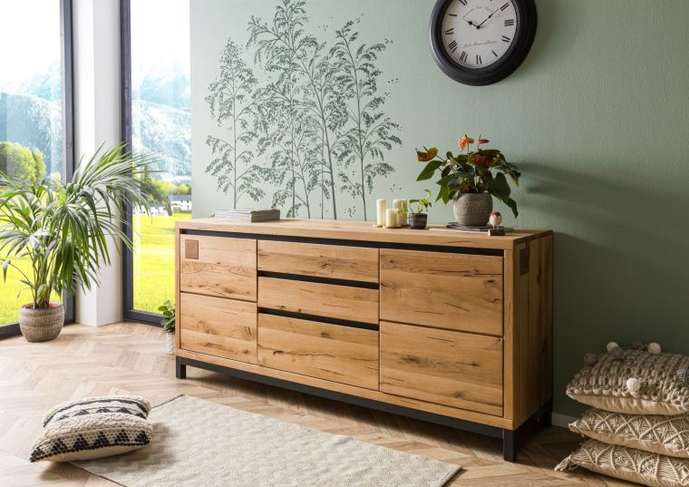 Sideboard Wildeiche 190x45x85 natur geölt VILLANDERS #151