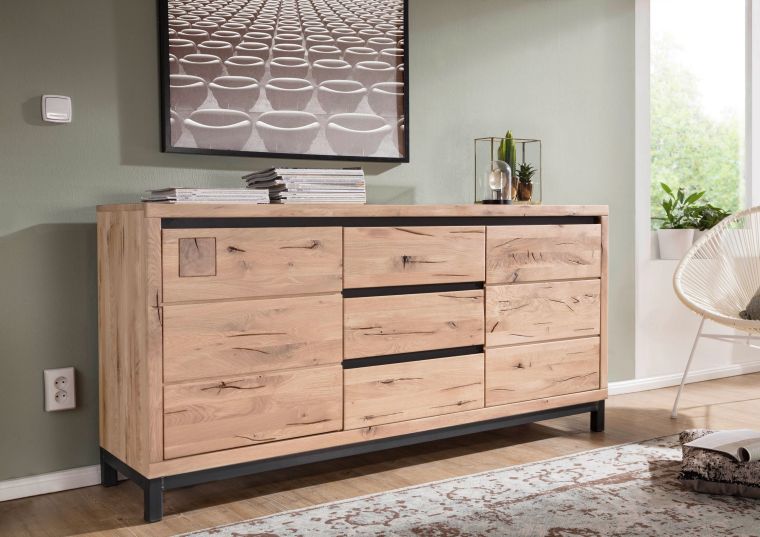 Sideboard Wildeiche 175x45x85 bianco geölt VILLANDERS #209
