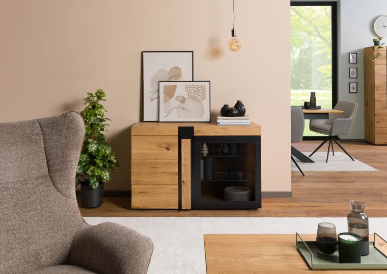 Sideboard Wildeiche 115x45x75 natur geölt ROTTERDAM #115