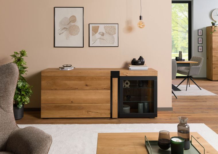 Sideboard Wildeiche 180x45x75 natur geölt ROTTERDAM #117