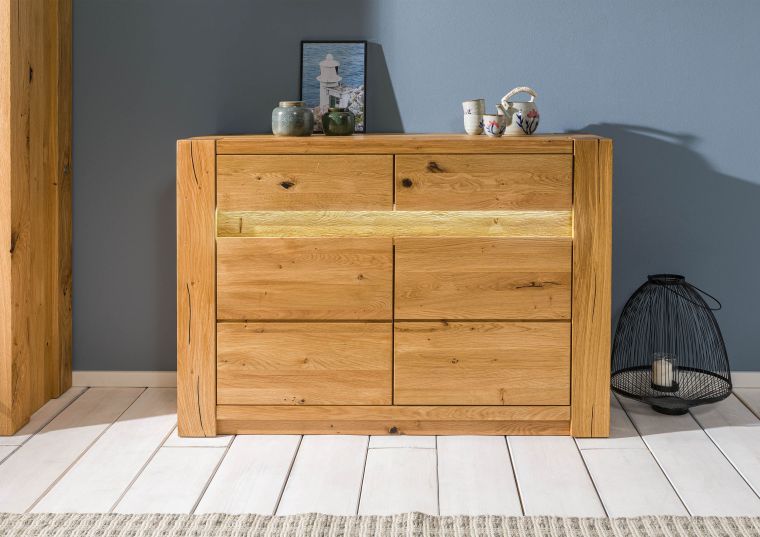 Sideboard Wildeiche 123x40x85 natur geölt KENT #130