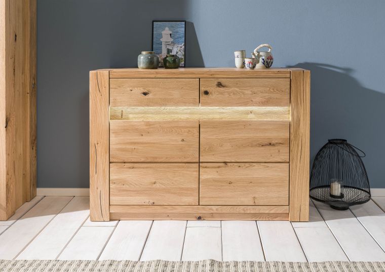 Sideboard Wildeiche 123x40x85 beige geölt KENT #230