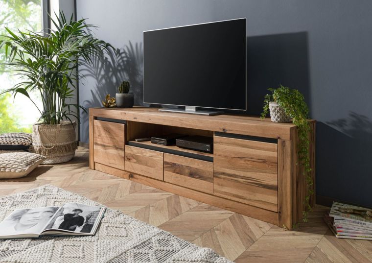 TV-Board Wild-/ Zerreiche 185x45x55 Eiche natur geölt MONTREUX  #131