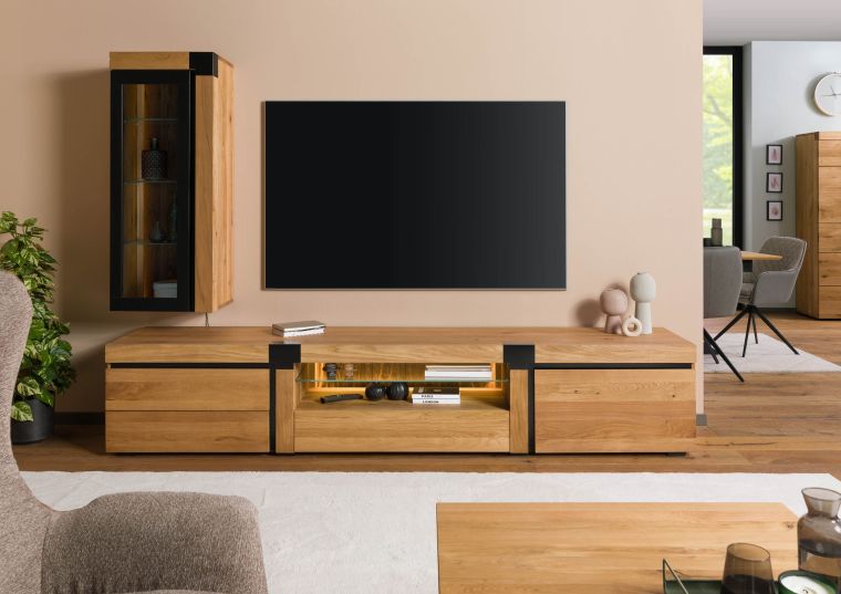 TV-Board Wildeiche 260x48x50 natur geölt ROTTERDAM #120