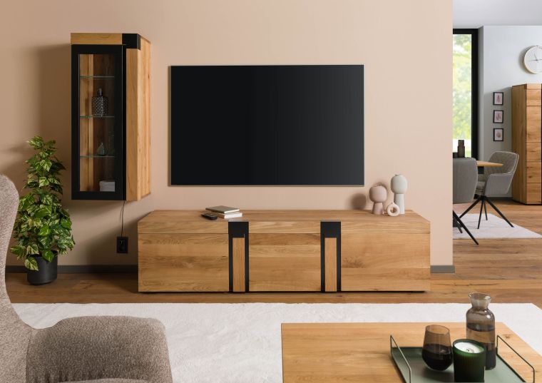 TV-Board Wildeiche 200x48x50 natur geölt ROTTERDAM #121